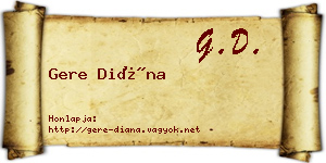 Gere Diána névjegykártya